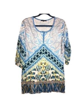 Cativa Multi Colour Lightweight Tunic Top, size M